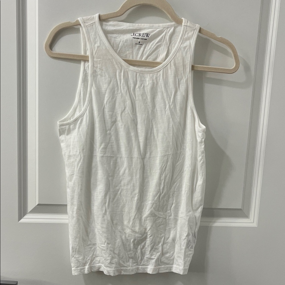 J. Crew Women’s Vintage cotton knot-back tank top White Small